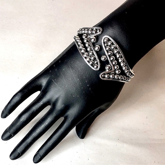 TAXCO Sterling Silver Hinge Bangle Cuff Art Deco Style MINT CONDITION - Picture 17 of 17